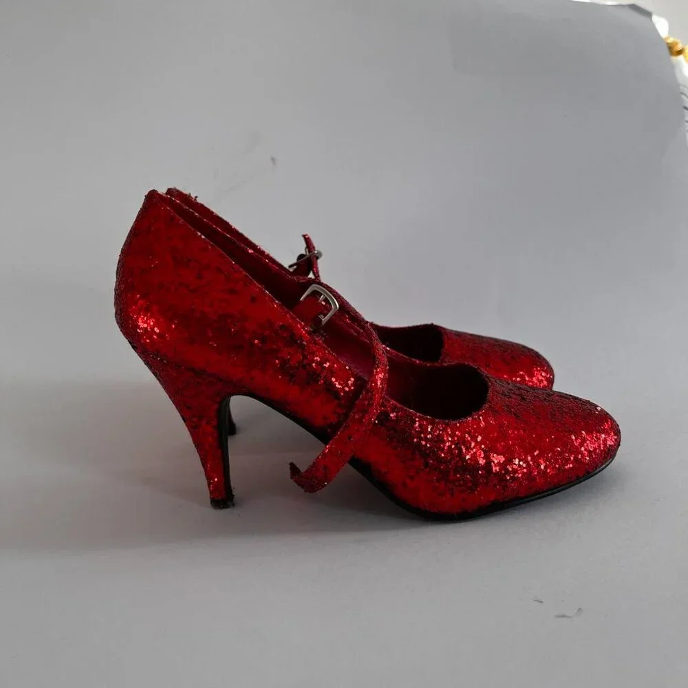 Funtasma by Pleasers Ruby Red Glitter Heels - Picture 3 of 7